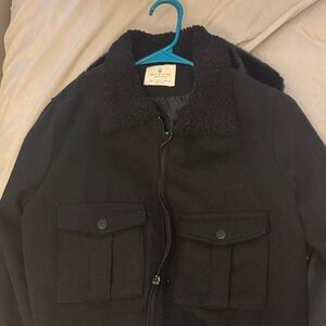 Black Sherpa Collar Jacket